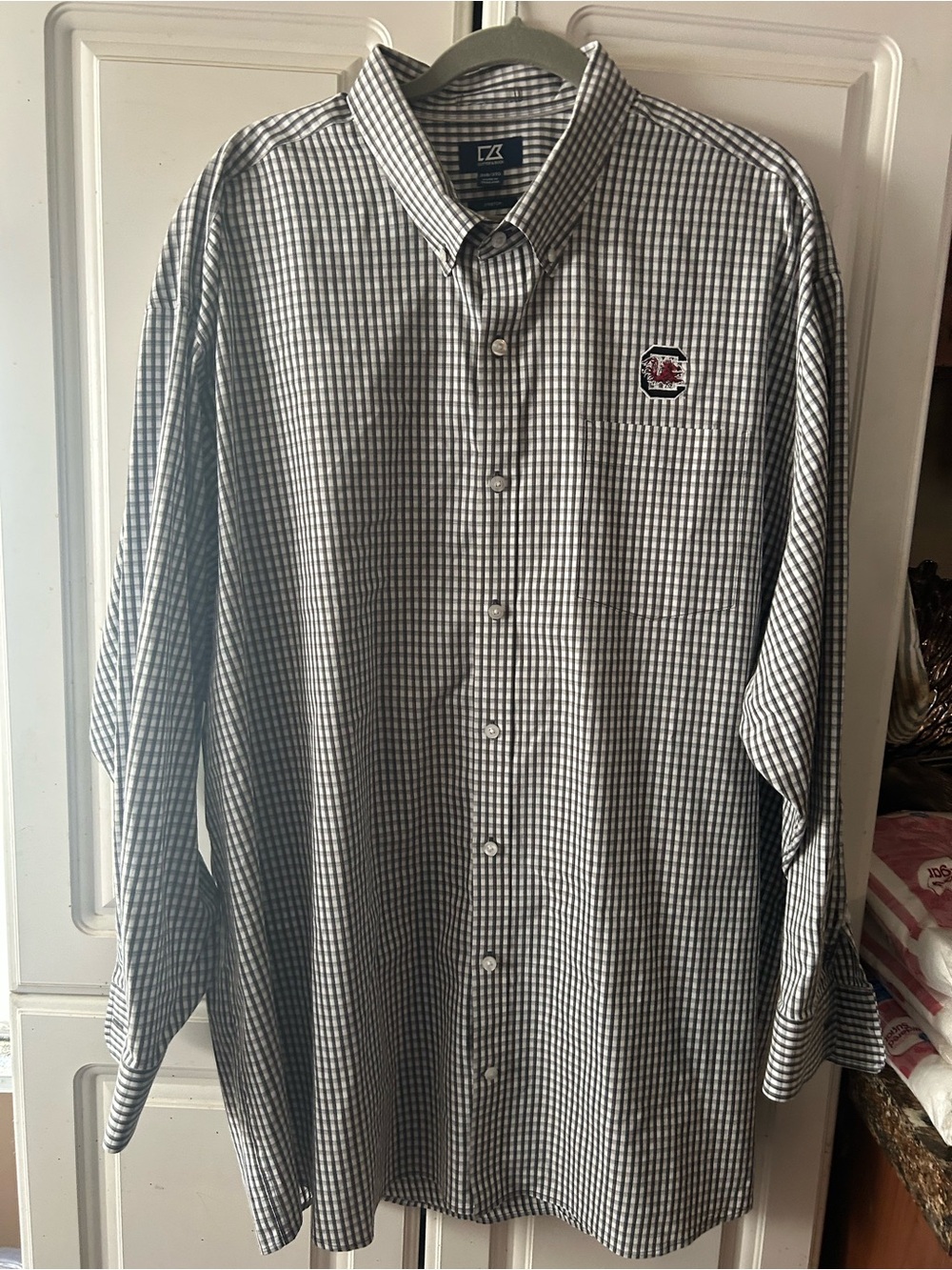 South Carolina Gamecocks Cutter Buck Long Sleeve Button Down Plaid 3XB Shirt